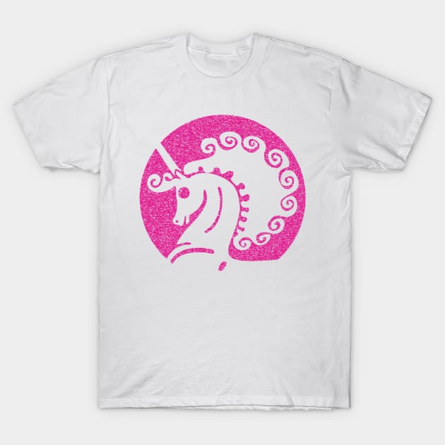 Vintage Pretty Pink Sun Unicorn Princess Nar Pony T-Shirt by pelagio